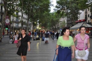 Ramblas - city centre buzzing with activities