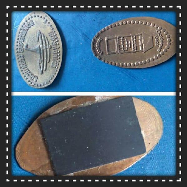 Machine pressed elongated pennies from Lochness museum, Ediburgh & Golden Dach at Innsbruck